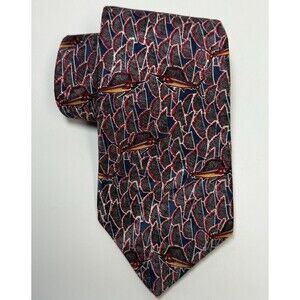 Fish Tales By Schreter Hand Finished All Silk Sailfish Neck Tie
